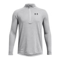 Grey - Front - Under Armour Boys Technical Half Zip Long-Sleeved Top