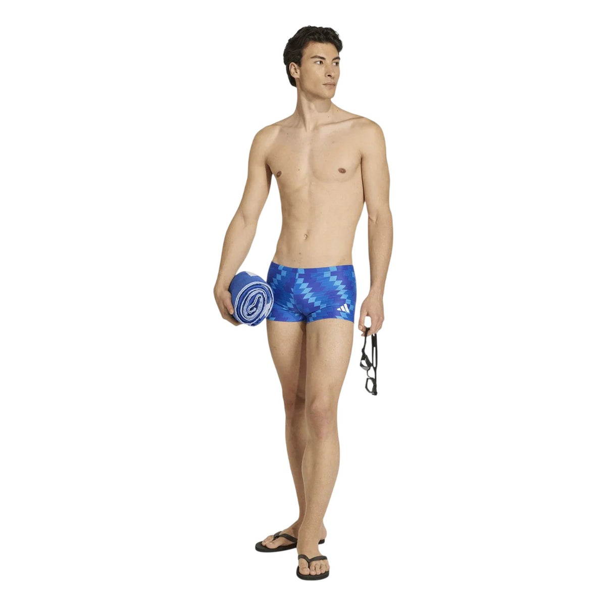 Lucid Blue - Pack Shot - Adidas Mens Geometric Swimming Trunks