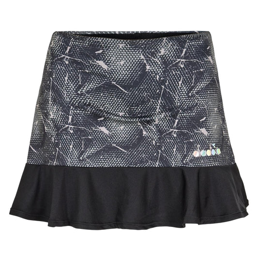 Black - Front - Diadora Womens-Ladies Abstract Tennis Skirt