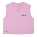 Pink - Front - Lacoste Womens-Ladies Cotton Ultra Dry Sports Crop Top