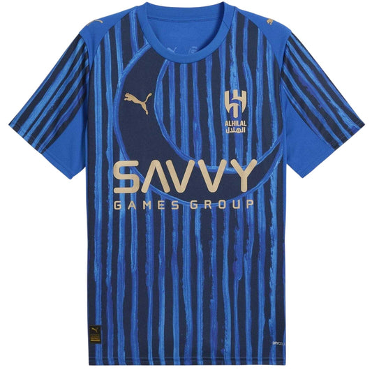 Blue-Navy - Front - Al Hilal SFC Mens KidSuper 2025 Puma Home Shirt