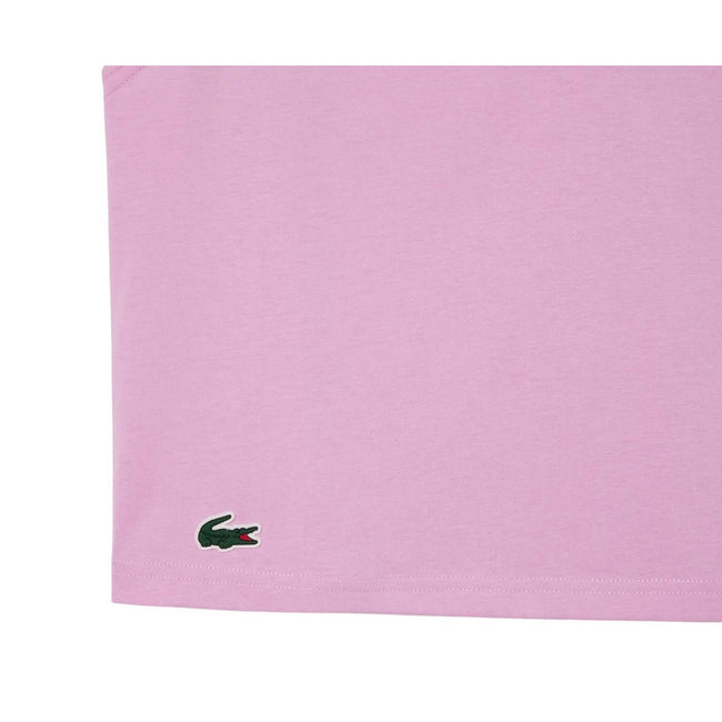 Pink - Back - Lacoste Womens-Ladies Cotton Ultra Dry Sports Crop Top