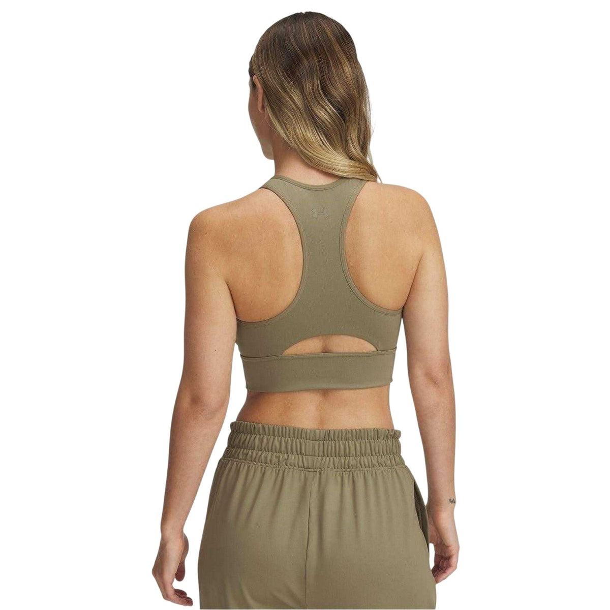 Brown - Back - Under Armour Womens-Ladies Meridian Zip Front Sports Bra