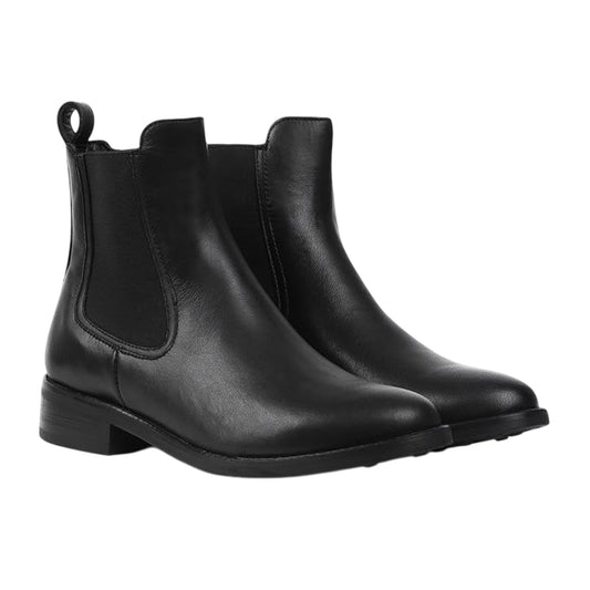 Black - Front - Where´s That From Womens-Ladies Leather Side Zip Chelsea Boots