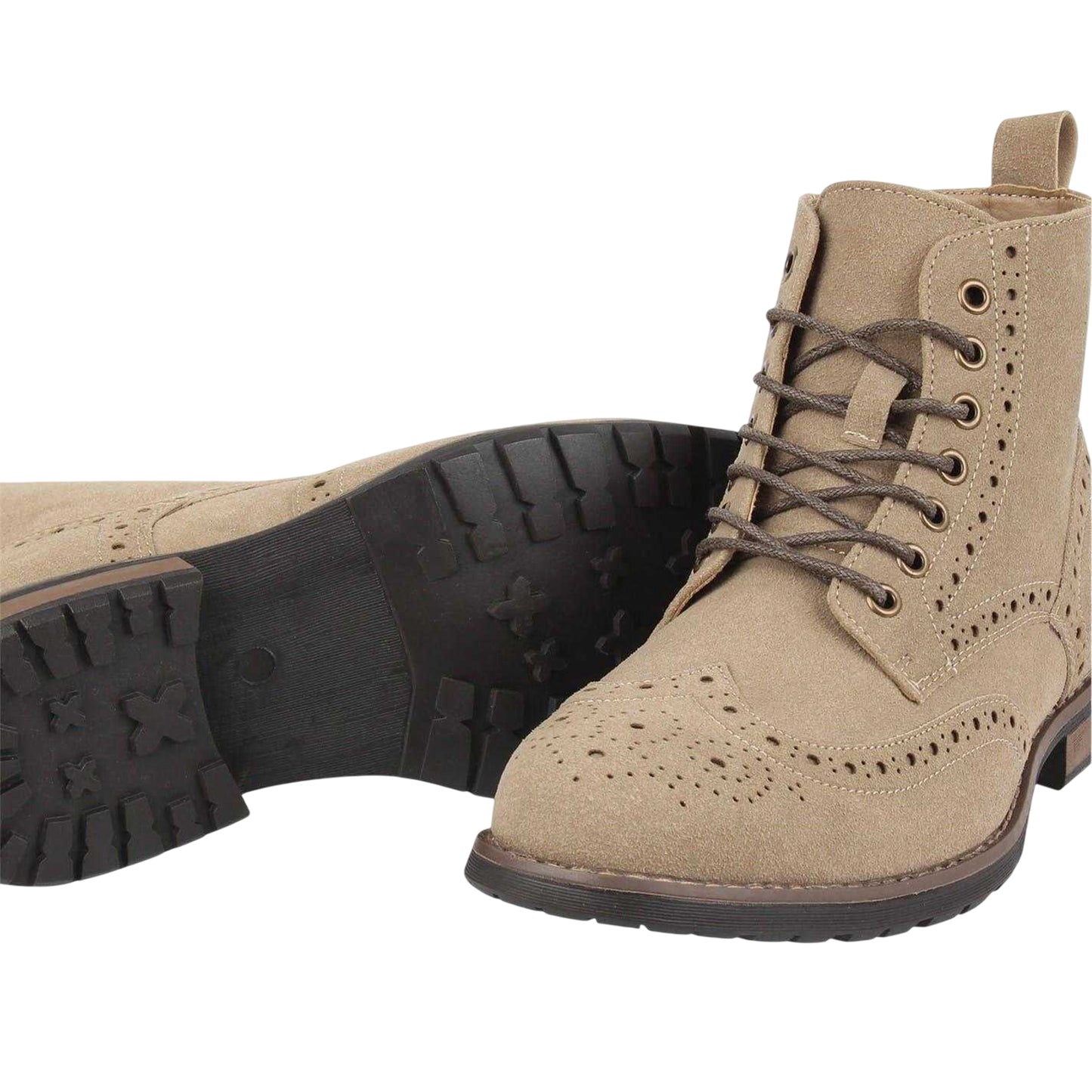 Camel - Lifestyle - Nicholas Deakins Mens Brogue Detailing Block Heel Boots
