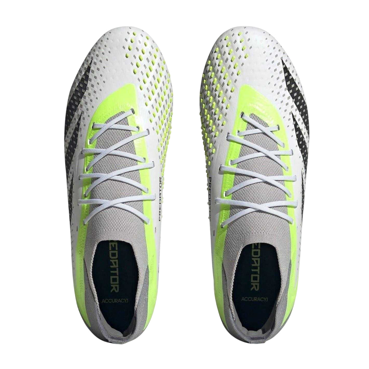 White-Black-Lime Green - Lifestyle - Adidas Mens Predator Accuracy.1 FG Football Boots