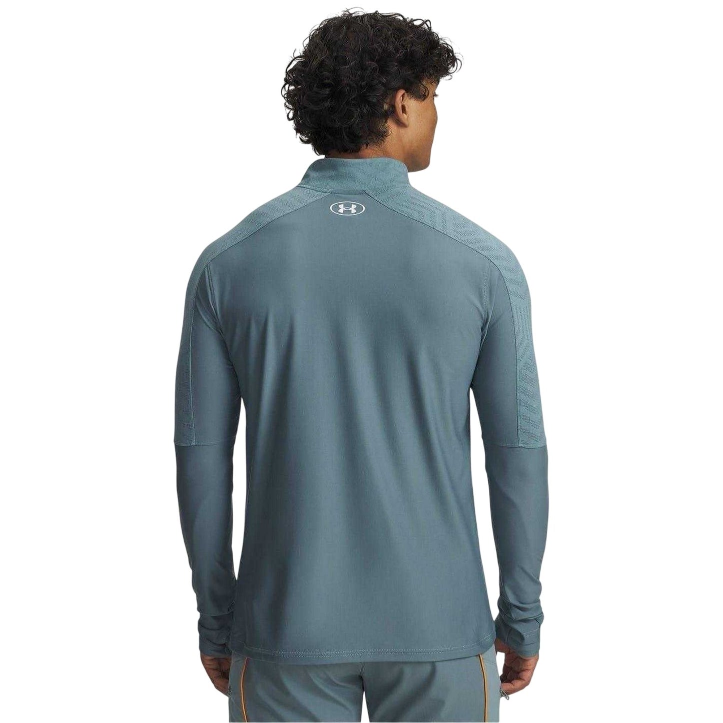 Grey-Orange - Back - Under Armour Mens Challenger Pro Quarter Zip Midlayer