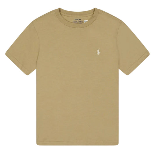 Khaki - Front - Ralph Lauren Childrens-Kids Polo Embroidered Logo T-Shirt