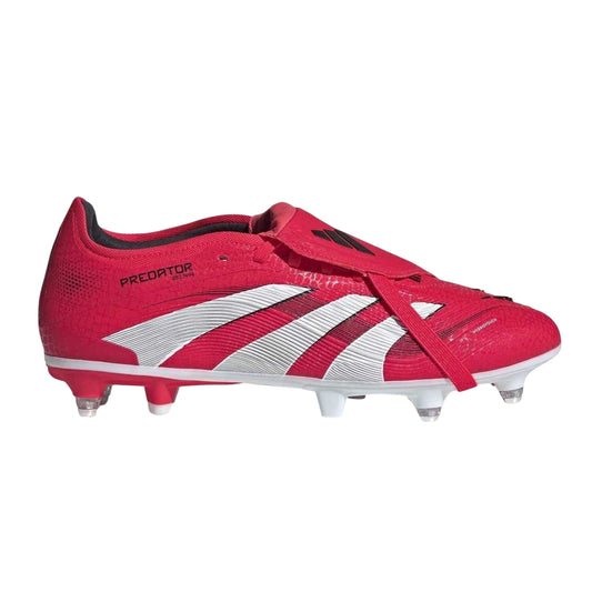 Red-White - Front - Adidas Mens Predator Pro Fold Over Soft Ground Football Boots