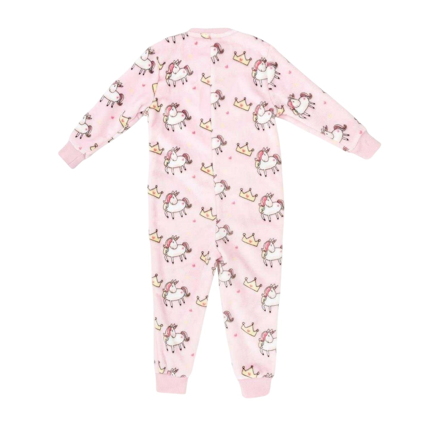 Black-Pink - Back - Star Baby Girls Fleece All-In-One Nightwear
