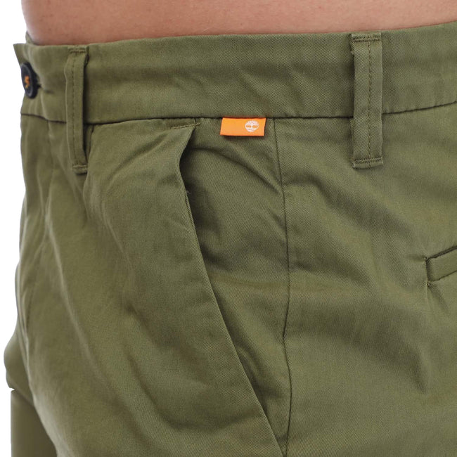 Green - Side - Timberland Mens Twill Shorts