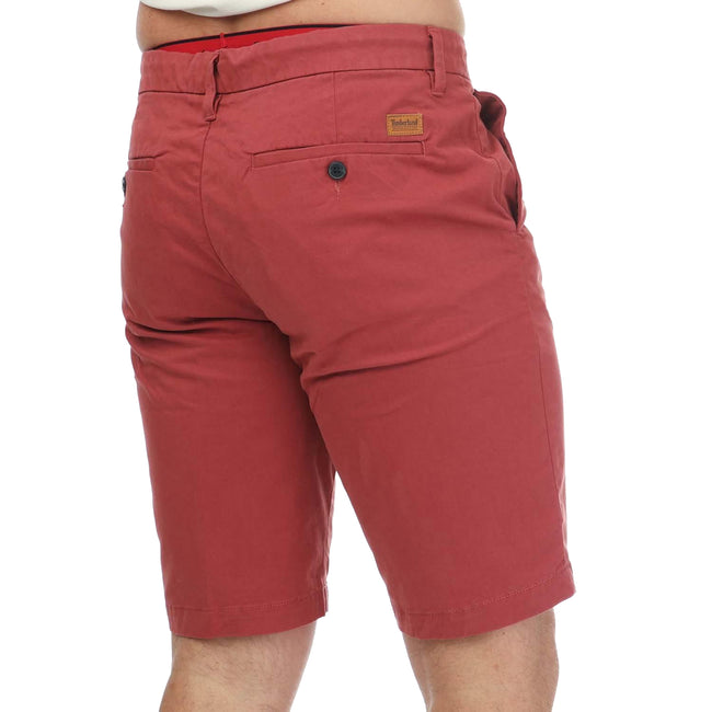 Red - Back - Timberland Mens Twill Shorts