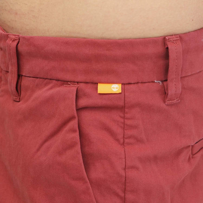 Red - Side - Timberland Mens Twill Shorts