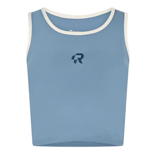 Blue Beige - Front - Red Run Womens-Ladies Baby Logo Cropped Slim Tank Top
