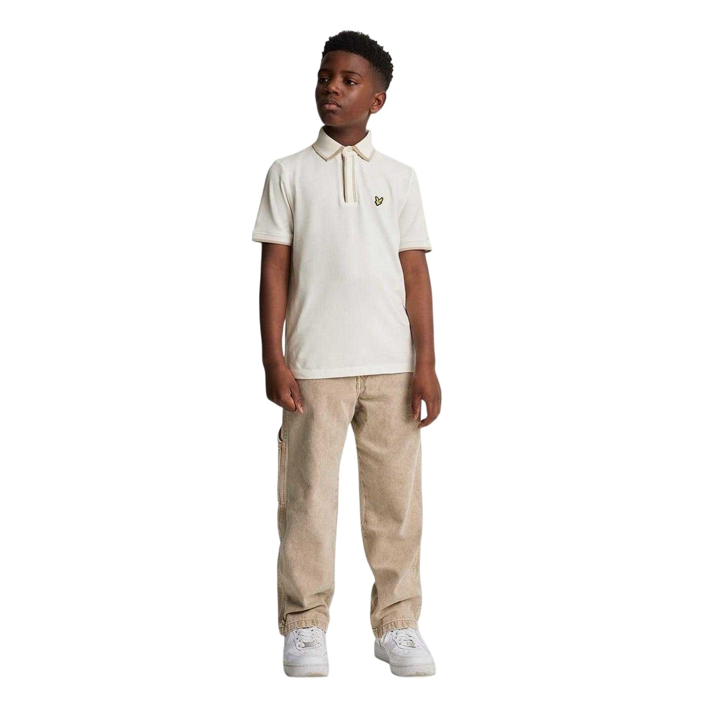 Chalk - Side - Lyle & Scott Childrens-Kids Regular Polo Shirt