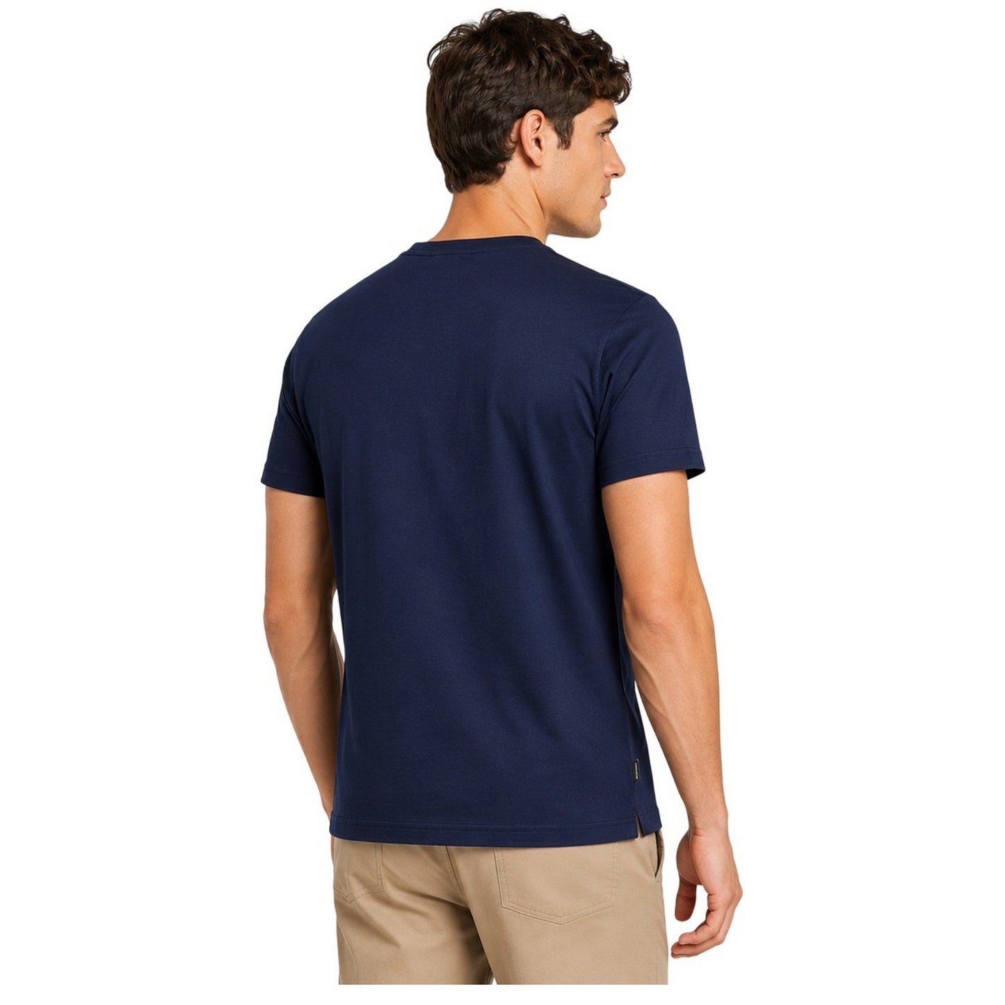 Navy - Lifestyle - Aquascutum Mens Logo Crew Neck Regular T-Shirt