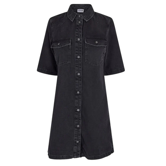 Black - Front - Noisy May Womens-Ladies Denim Shirt Dress