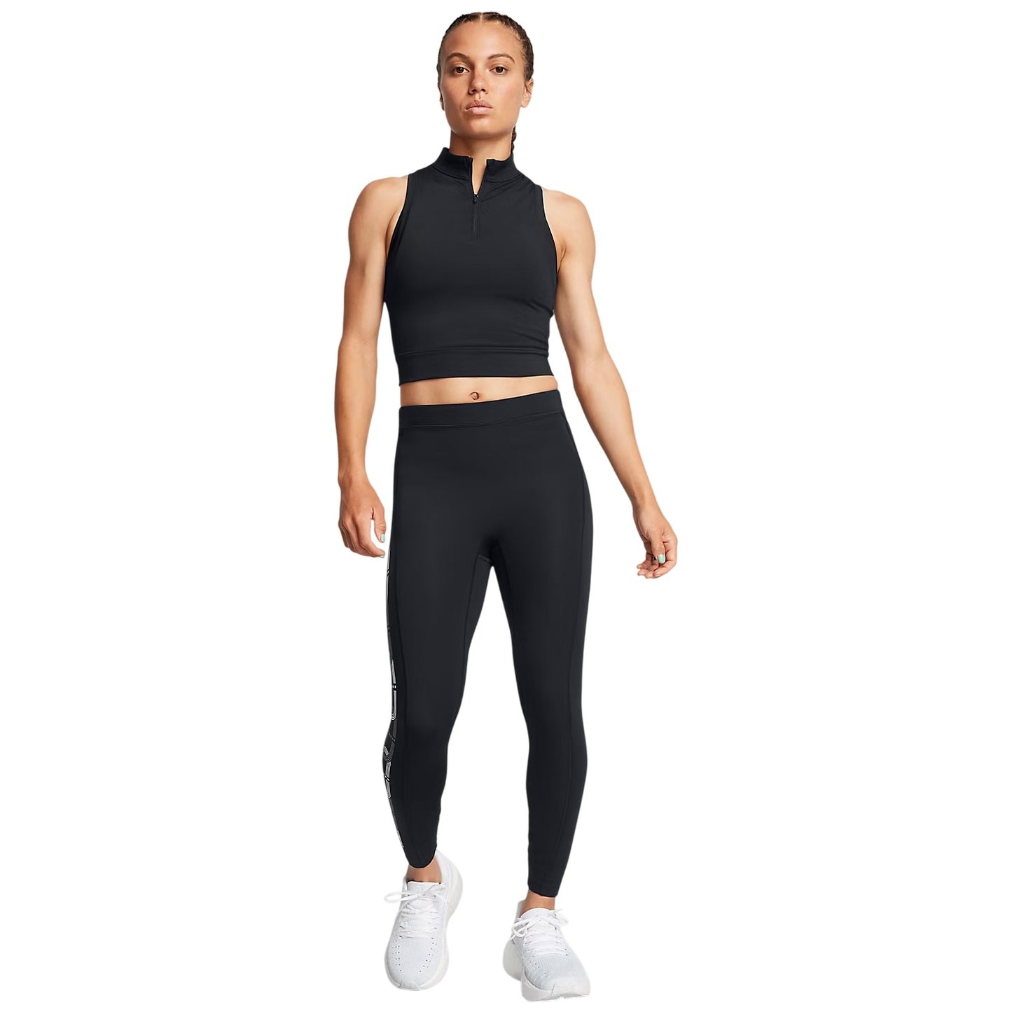 Black - Pack Shot - Under Armour Womens-Ladies Running Vest Top