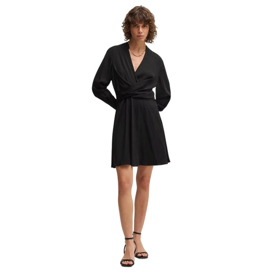 Black - Front - Boss Womens-Ladies Dimkai Wrap Dress