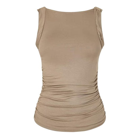 Moon Rock - Front - Vero Moda Womens-Ladies Boat Neck Slim Tank Top