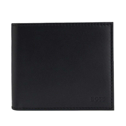 Black - Front - Boss Randy Bi-Fold Leather Wallet