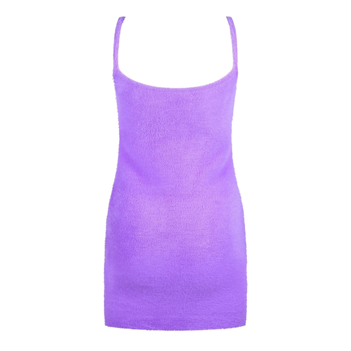 Violet-White - Back - Off White Womens-Ladies Touch Carefully Fuzzy Mini Dress