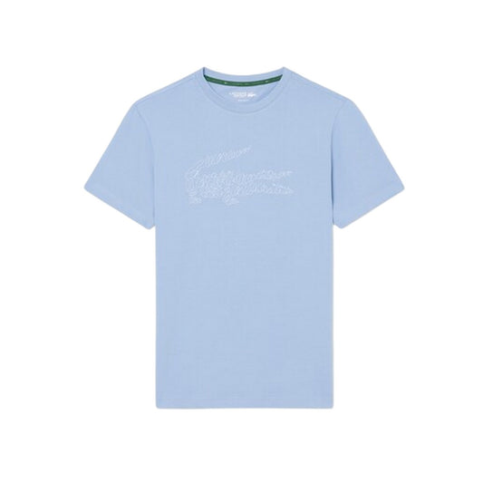 Blue - Front - Lacoste Mens Script Ultra Dry T-Shirt