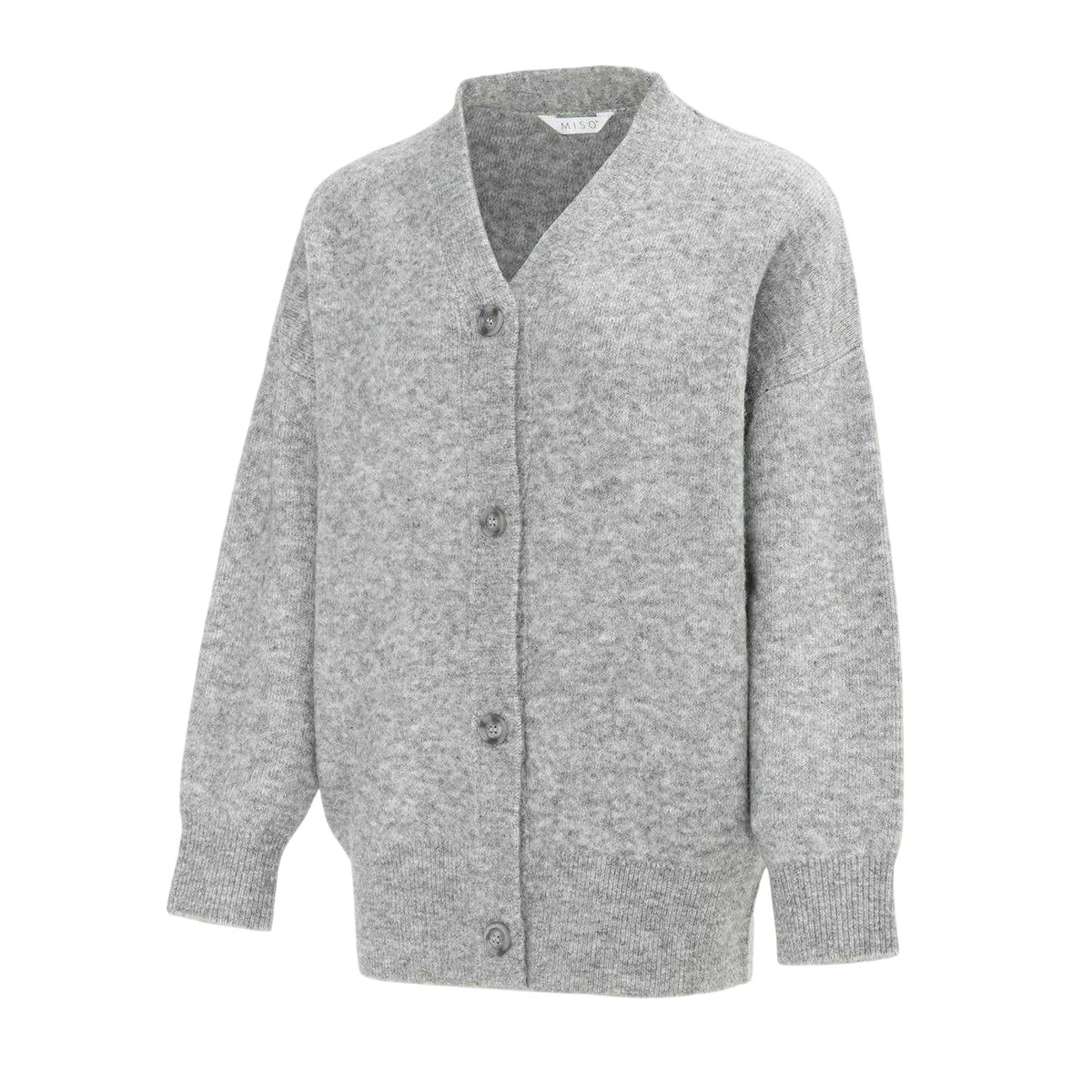 Grey - Lifestyle - Miso Womens-Ladies Textured Knit Cardigan