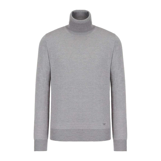 Grey - Front - Emporio Armani Mens Virgin Wool Sweatshirt