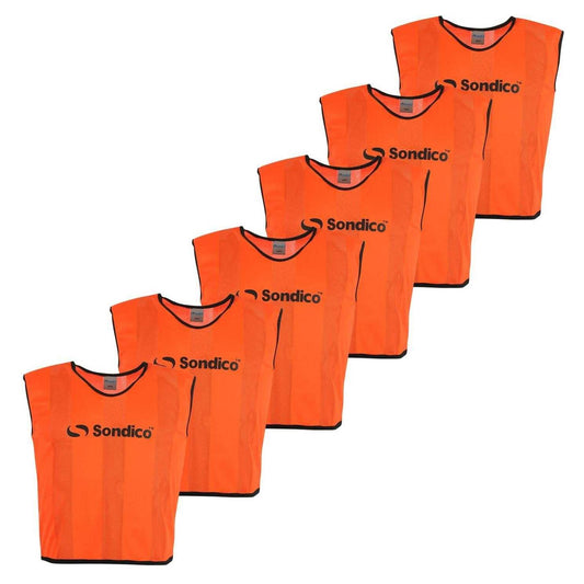 Orange - Front - Sondico Unisex Adult Mesh Hi-Vis Sleeveless Training Bib (Pack of 6)