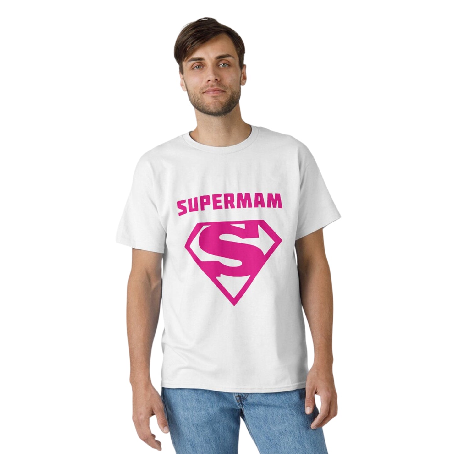 White - Back - AWD Womens-Ladies Supermum Printed T-Shirt