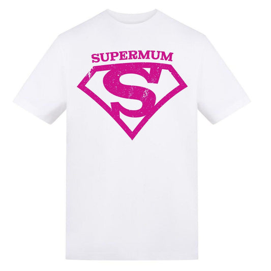 White - Front - AWD Womens-Ladies Supermum Printed T-Shirt