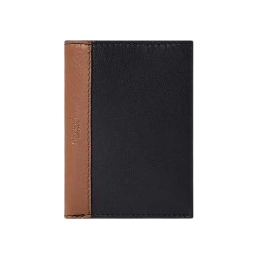 Tan-Black - Front - Osprey Stanley Two Tone Leather Wallet