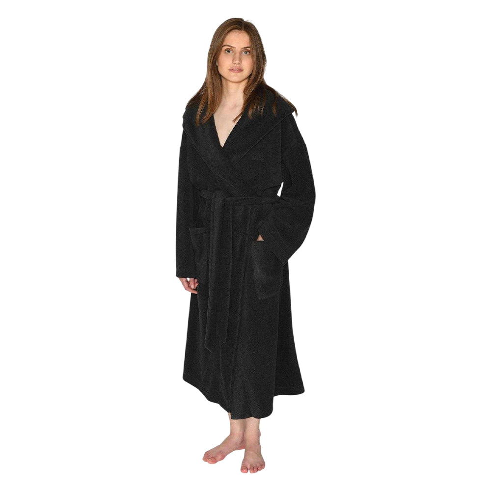 Dark Grey Melange - Side - CCDK Copenhagen Womens-Ladies Lisa Plush Dressing Gown