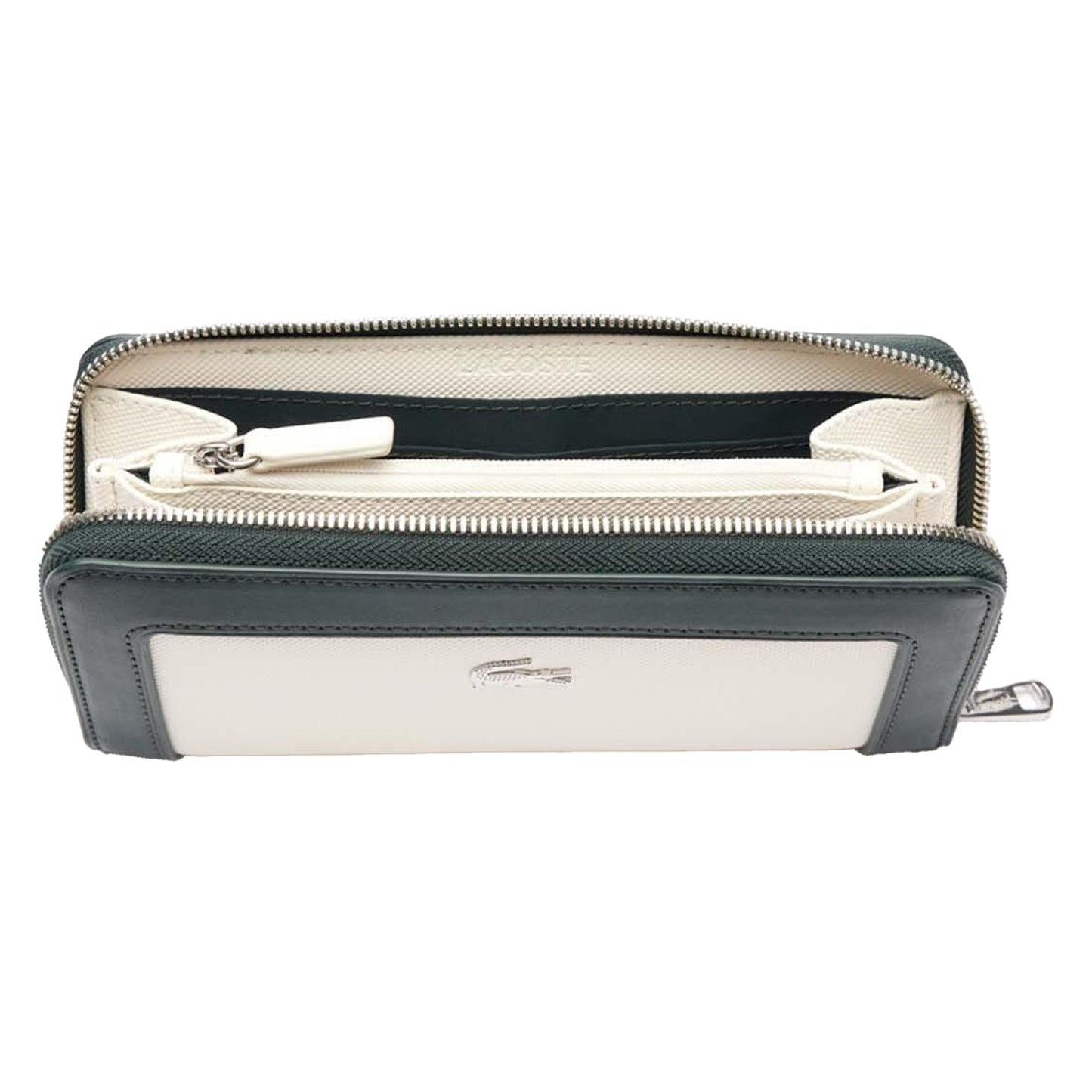 White-Black - Side - Lacoste Nilly Large Pique Purse