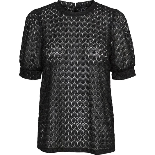 Black - Front - Vero Moda Womens-Ladies Crew Neck Relaxed Fit Blouse
