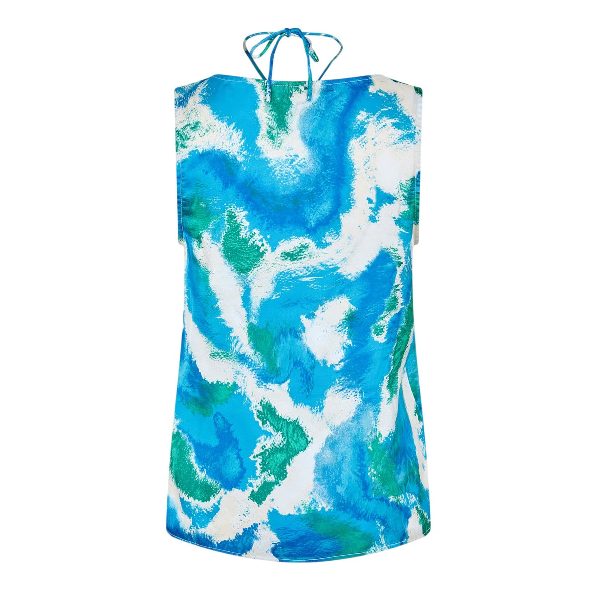 Dresden Blue - Back - Vero Moda Womens-Ladies Abstract V Neck Relaxed Fit Blouse