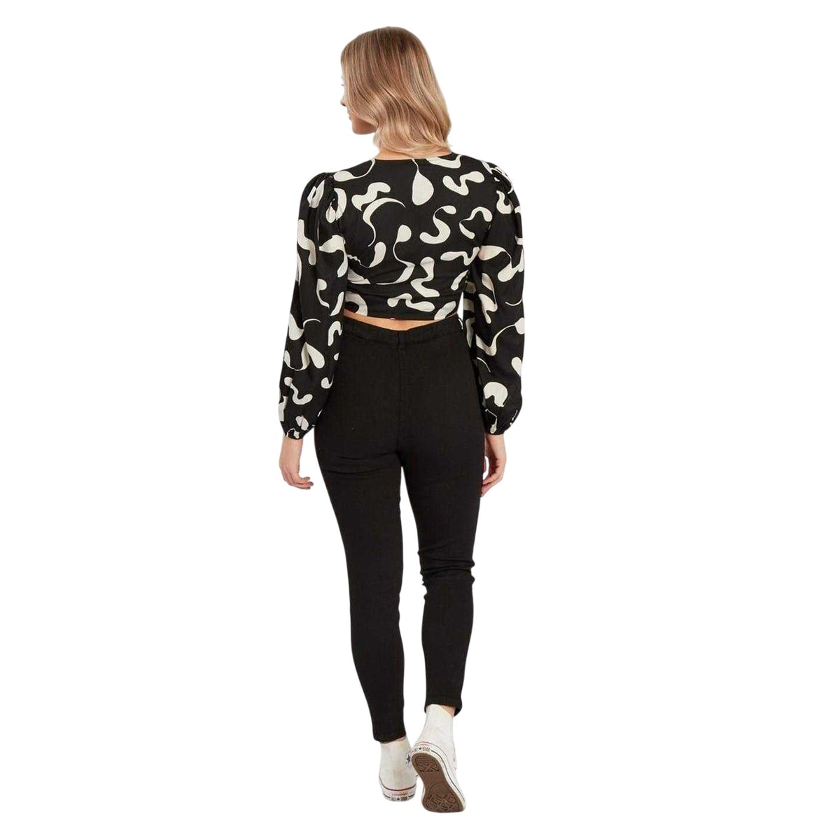 Black - Back - Influence Womens-Ladies Jeggings
