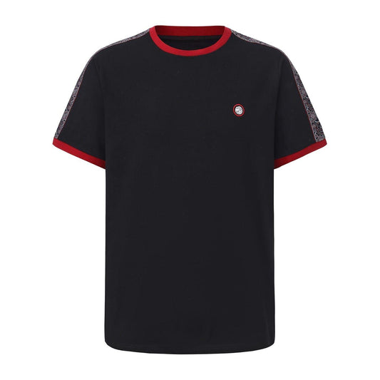 Black-Red - Front - Pretty Green Mens Paisley Logo T-Shirt