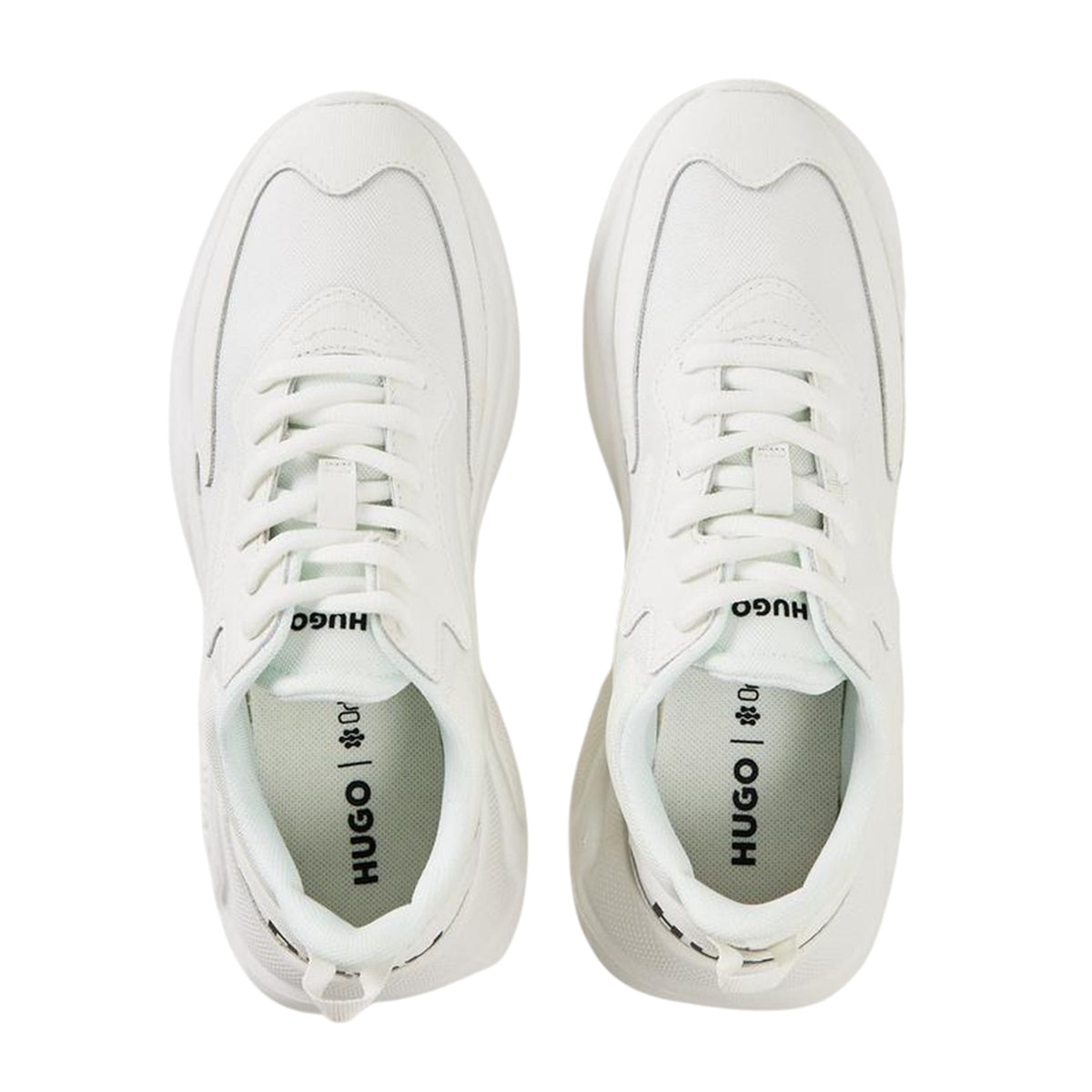 White - Side - Hugo Womens-Ladies Leon Running Trainers