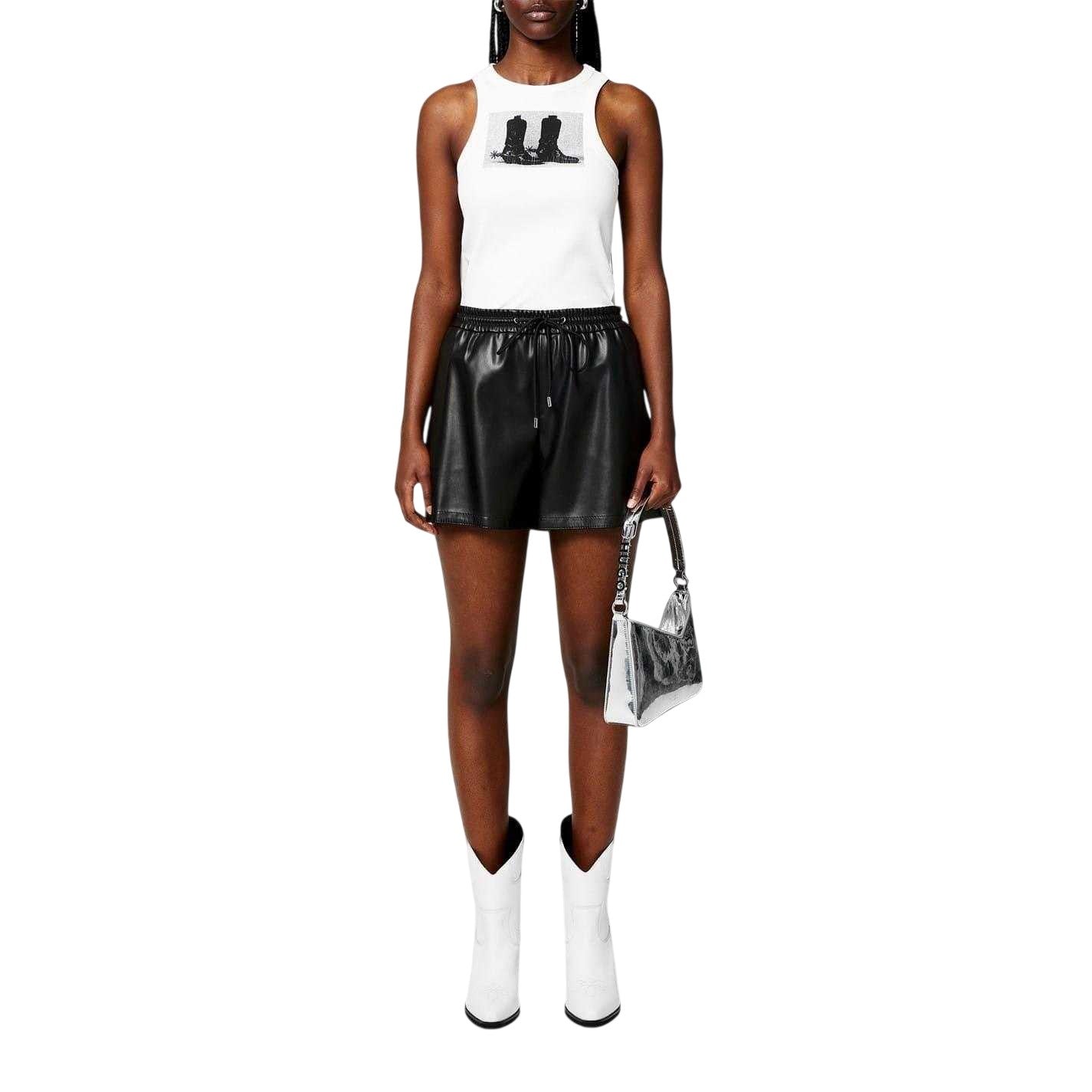 Black - Pack Shot - Hugo Womens-Ladies Hesear Casual Shorts