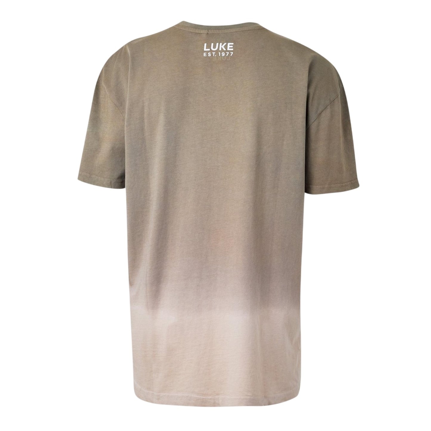 Brown - Back - Luke Mens Ombre Cotton Regular Short-Sleeved T-Shirt