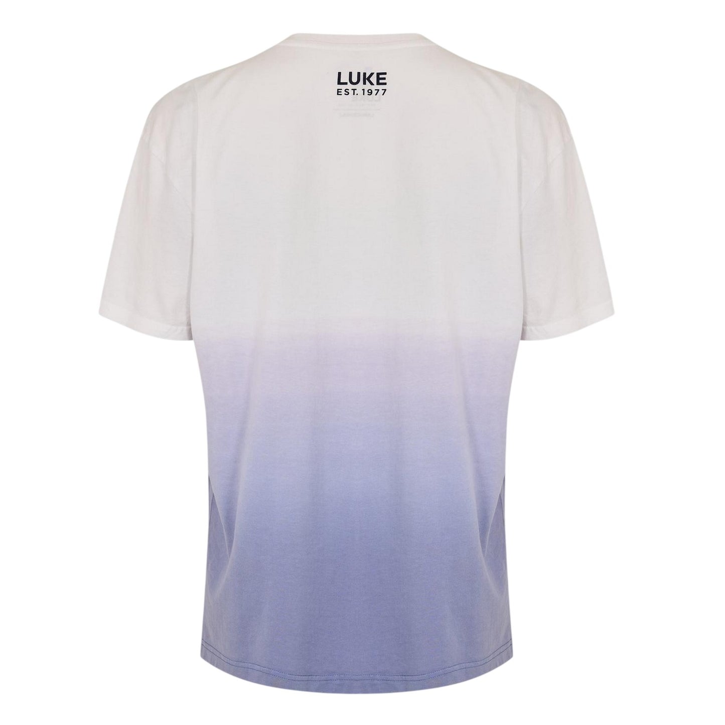 Navy - Back - Luke Mens Ombre Cotton Regular Short-Sleeved T-Shirt