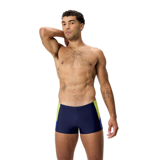 Peacoat-Deep Blue - Front - Speedo Mens Dive Aquashort Swimming Trunks