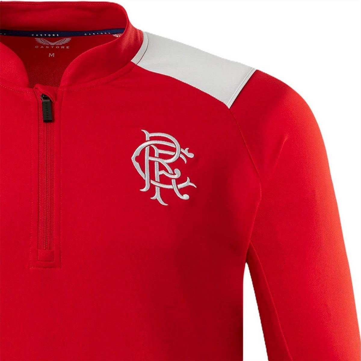 Red - Lifestyle - Castore Childrens-Kids Rangers FC Quarter Zip Top