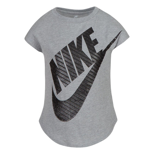 Grey Heather - Front - Nike Girls Futura Jumbo T-Shirt