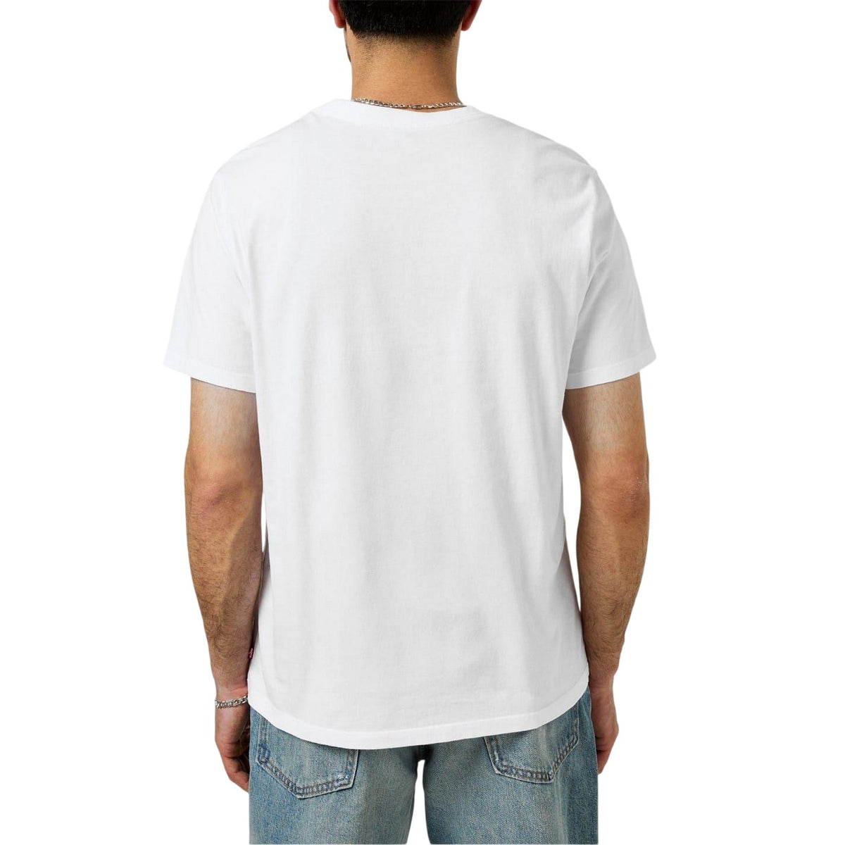 White - Side - Levis Mens Varsity Circle Batwing Logo Crew Neck T-Shirt
