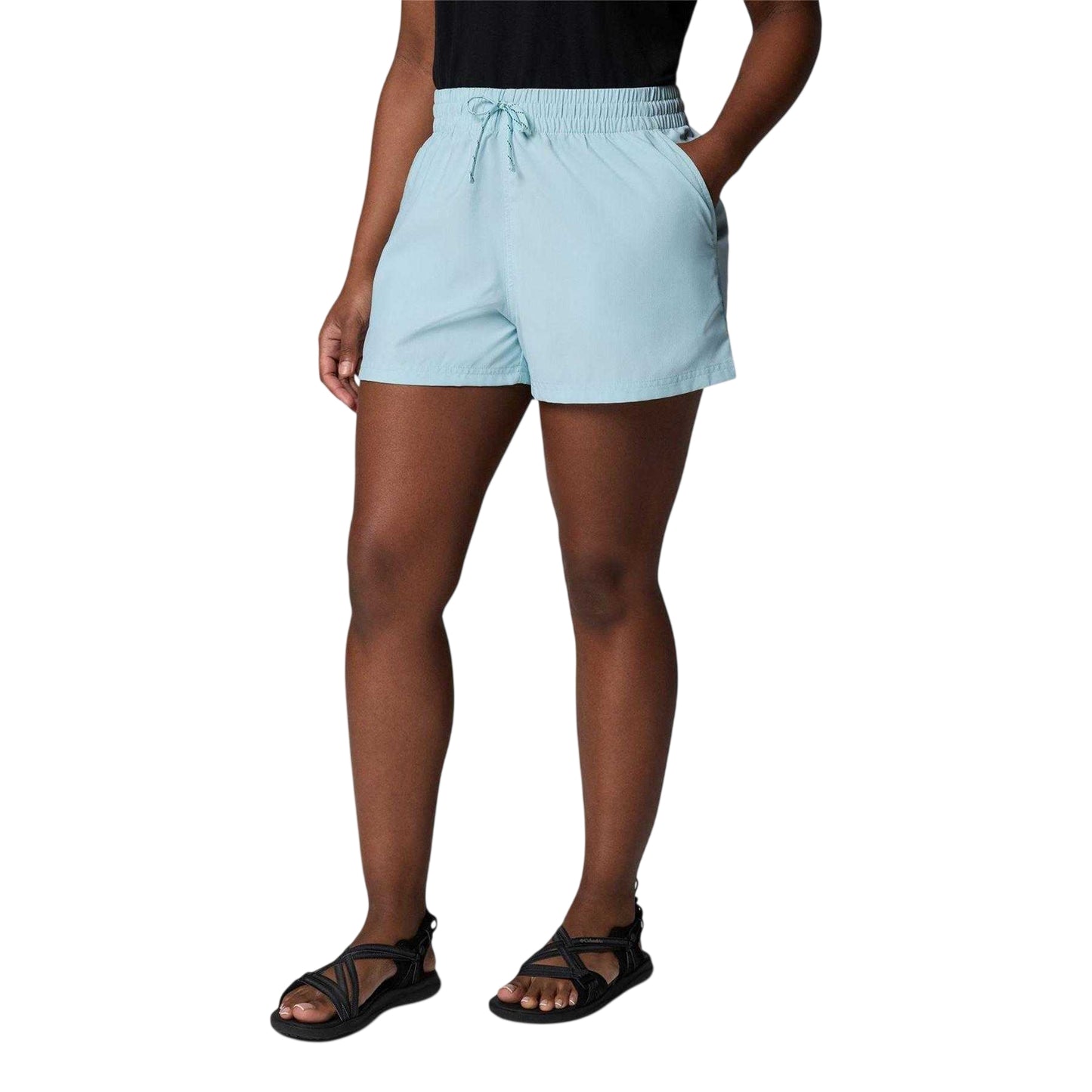 Blue - Side - Columbia Womens-Ladies Vista Shorts
