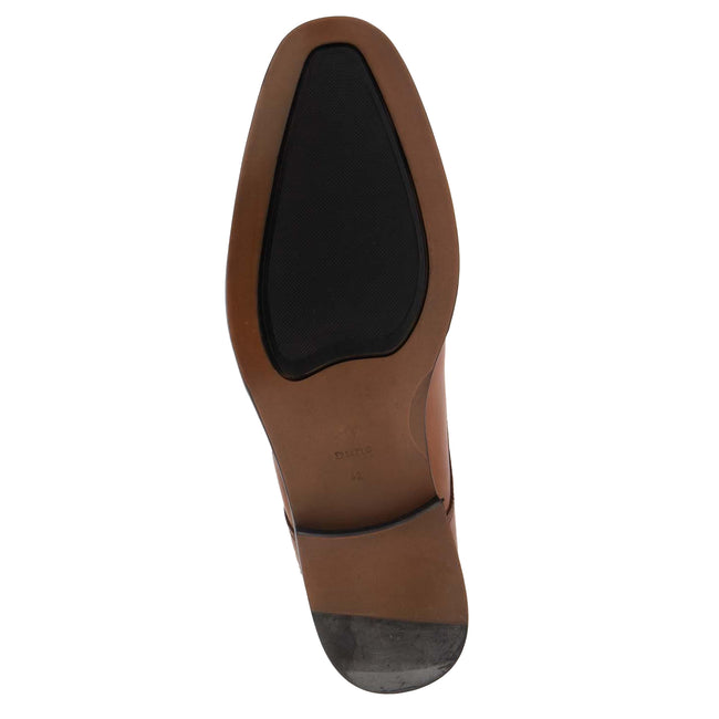 Brown - Side - Dune London Mens Springer Leather Derby Shoes