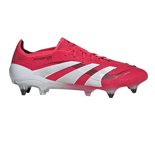 Red - Front - Adidas Childrens-Kids Predator Elite Soft Ground Football Boots